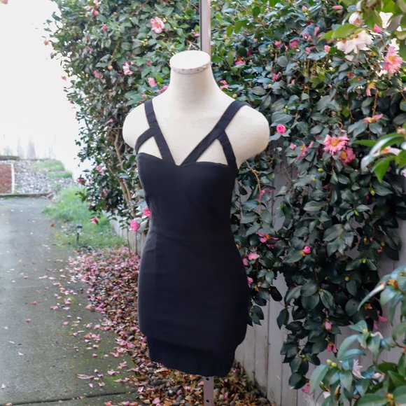 Guitii Dresses & Skirts - Black Bandage Cut Out Dress